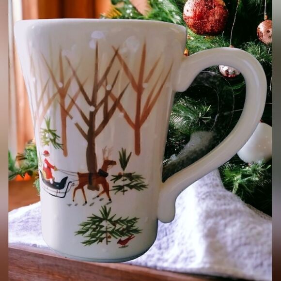 HALLMARK Glazed Ceramic Winter Scene MUG VINTAGE LARGE - Picture 4 of 12